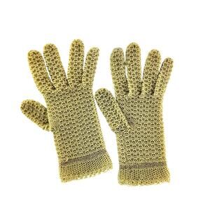 Vintage Beige Knit Gloves, Theater Costume or Dress Up, Small Medium Stretchy